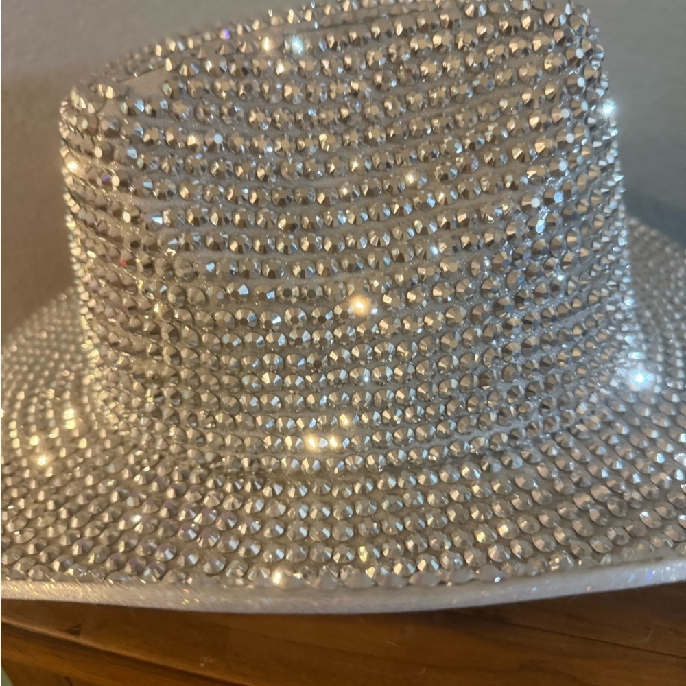 Sparkling Silver Rhinestone Hat - Picture 3 of 7